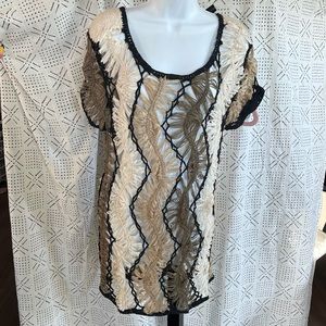 *NWT* Fever Hand Crochet Women's Top Brown